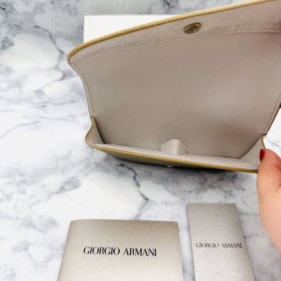 Giorgio Armani Sunglasses Case, Silver Hard Clamshell, Boxed, Authentic Card main image 10